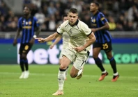 club brugge s young forward nicolo tresoldi celebrates after scoring against inter milan in the champions league photo afp