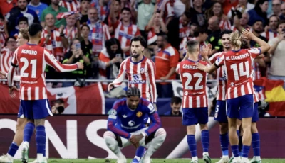 atletico madrid eased to a 2 0 win over manchester united in the champions league photo afp