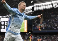 manchester city striker erling haaland celebrates scoring against ipswich photo afp