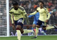 arsenal s noni madueke celebrates his goal against nottingham forest photo afp