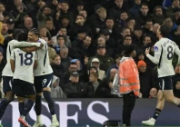 tottenham celebrate scoring during their win over chelsea photo afp