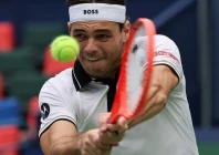 taylor fritz of the u s in action during his round of 32 match against greece s stefanos tsitsipas photo reuters