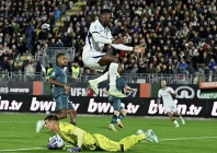 inter milan s ange yoan bonny in action with venezia s filip stankovic photo afp