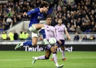 everton s hayden hackney scores their second goal photo afp