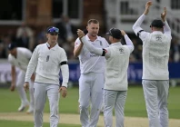 gus atkinson takes a five for to seal england s low scoring win over new zealand by 8 wickets at lord s photo icc file