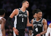 san antonio s victor wembanyama center and teammate de aaron fox helped spark the spurs over host new york in game three of the nba finals photo afp