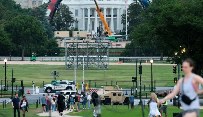 construction continues on a temporary arena that will host the ufc freedom 250 fight event in june on the south lawn of the white house in washington d c u s photo reuters