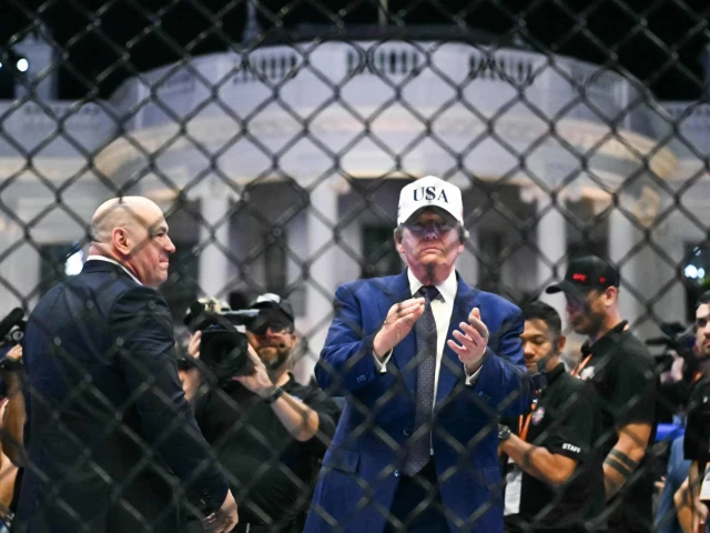 us president donald trump stands in the octagon with ufc ceo dana white at the conclusion of the ufc freedom 250 event on the south lawn of the white house photo afp us president donald trump stands in the octagon with ufc ceo dana white at the conclusion of the ufc freedom 250 event on the south lawn of the white house photo afp