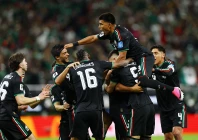 mexico s luis romo celebrates scoring their first goal with teammates photo reuters