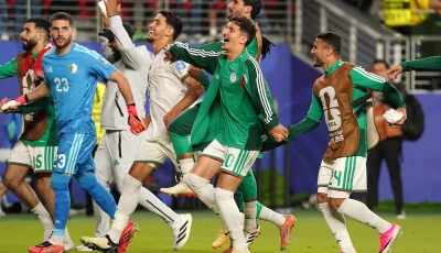 algeria players celebrate after the match photo reuters