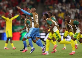 south african players celebrate their stunning victory over south korea photo afp