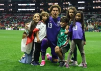 mexico s guillermo ochoa poses with family members after the match photo reuters