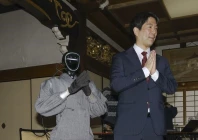 seiji kumagai professor at kyoto university stands next to a humanoid monk robot in kyoto western japan on feb 24 2026 photo kyodo news seiji kumagai professor at kyoto university stands next to a humanoid monk robot in kyoto western japan on feb 24 2026 photo kyodo news