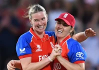 lauren bell and nat sciver brunt celebrate sune luus wicket photo afp