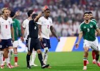 england s jarell quansah is shown a red card by referee alireza faghani after a var review photo reuters
