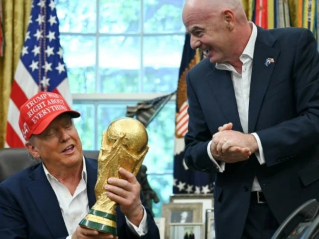 us president donald trump is set to present the fifa world cup trophy on sunday photo afp us president donald trump is set to present the fifa world cup trophy on sunday photo afp
