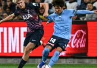 lucas bergvall left tussles for the ball after starting for tottenham in the 1 1 draw with sydney fc photo afp lucas bergvall left tussles for the ball after starting for tottenham in the 1 1 draw with sydney fc photo afp