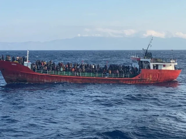 a cargo ship carries refugees and migrants during a rescue operation as it sails off the island of crete greece photo reuters a cargo ship carries refugees and migrants during a rescue operation as it sails off the island of crete greece photo reuters