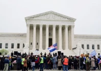 immigrants rights activists and demonstrators attend a rally outside the u s supreme court as justices were scheduled to hear arguments on whether the administration of u s president donald trump can end the temporary protected status tps of syrian and haitian nationals in washington d c u s april 29 2026 reuters