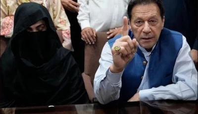 former first lady bushra bibi l and former prime minister imran khan r photo file
