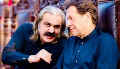 khyber pakhtunkhwa chief minister ali amin gandapur and pakistan tehreek e insaf pti founder imran khan photo file