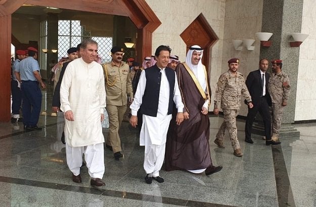 PM Imran in Saudi Arabia. PHOTO: PTI