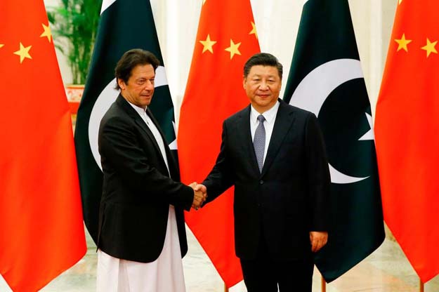 PM Imran with President Xi Jinping PHOTO: AFP