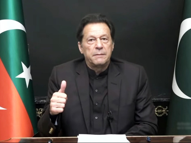 pakistan tehreek e insaf chairman imran khan during a live address on friday january 17 2023 screengrab