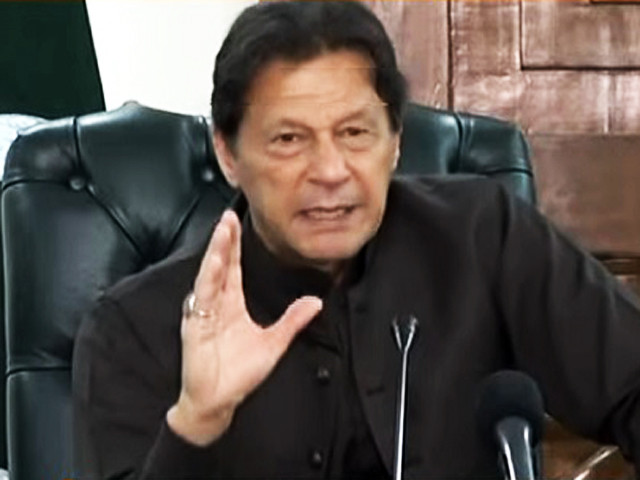 pti chairman imran khan addressing a news conference in peshawar on saturday may 28 screengrab