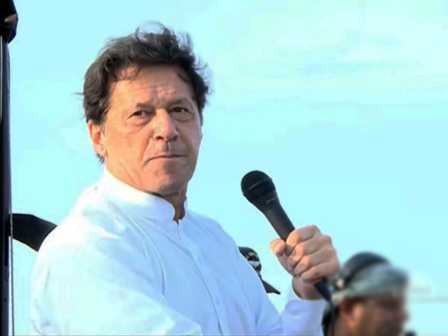 former prime minister imran khan addressing a rally in faisal on july 15 2022 screengrab