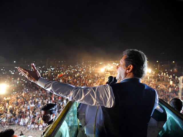 prime minister imran khan addressing a public gathering in islamabad on march 27 photo facebook imran khan