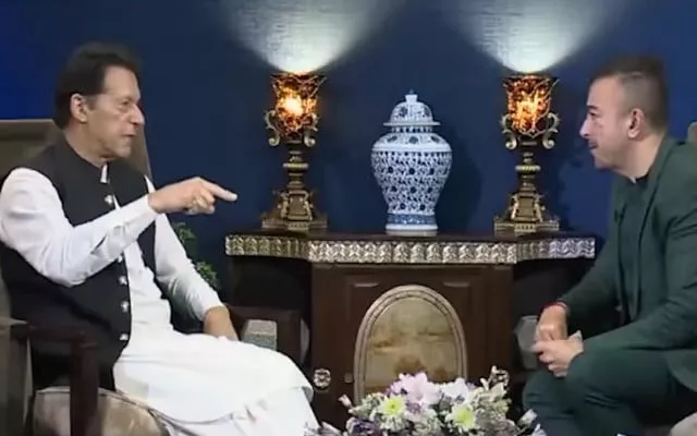 pti chairman imran khan is pictured during his interview with shaan shahid on wednesday screengrab pti chairman imran khan is pictured during his interview with shaan shahid on wednesday screengrab