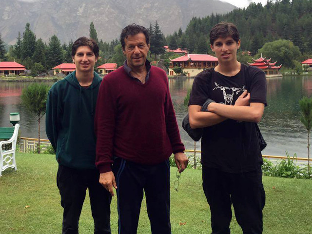 imran khan with his sons kasim and suleiman at shangrila skardu in 2016 photo facebook imran khan