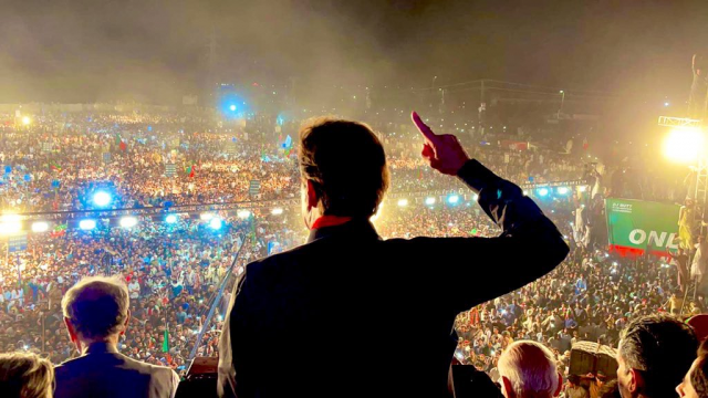 imran khan addressing a rally in peshawar photo twitter pti imran khan addressing a rally in peshawar photo twitter pti