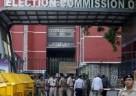 members of security forces stand guard at the entrance of election commission of india headquarters on the day of a protest by the supporters of india s main opposition congress party demanding the resignation of chief election commissioner gyanesh kumar in new delhi india september 25 2026 photo reuters