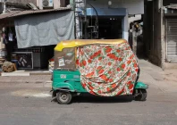 an autorickshaw covered with a cloth is seen on the street during a heat wave in ahmedabad india may 30 2024 photo reuters