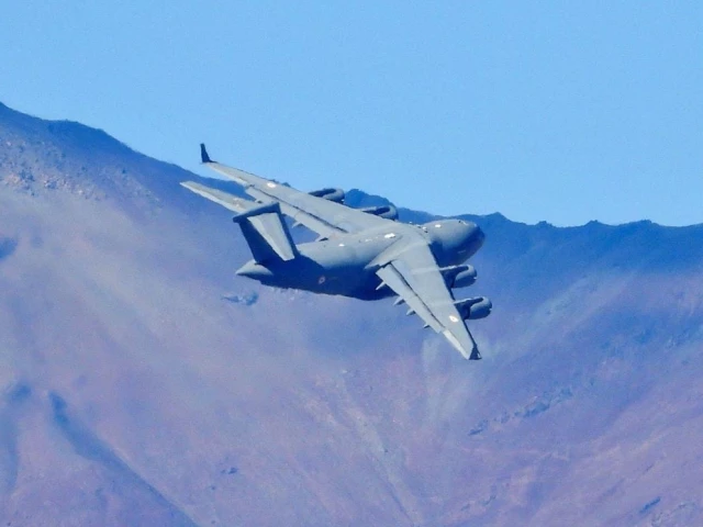 video grab shows c 130 plane near mudh nyoma air force base photo reuters