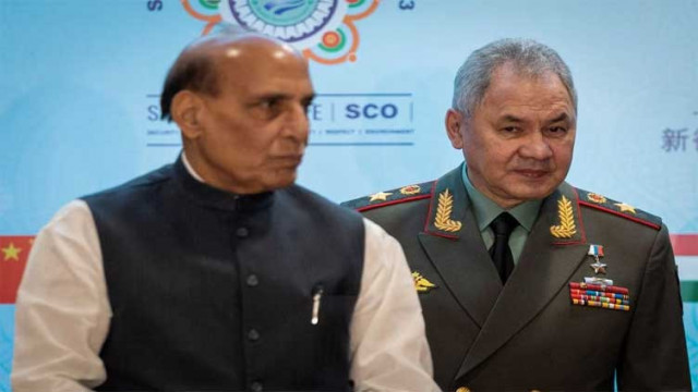 russian defence minister sergei shoigu and his indian counterpart rajnath singh pose for a picture before start of the shanghai cooperation organisation sco meet in new delhi india april 28 2023 photo reuters russian defence minister sergei shoigu and his indian counterpart rajnath singh pose for a picture before start of the shanghai cooperation organisation sco meet in new delhi india april 28 2023 photo reuters