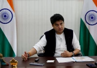 india s telecommunications minister jyotiraditya scindia gestures during an interview with reuters in new delhi india january 20 2025 reuters