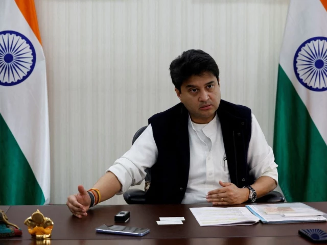 india s telecommunications minister jyotiraditya scindia gestures during an interview with reuters in new delhi india january 20 2025 reuters india s telecommunications minister jyotiraditya scindia gestures during an interview with reuters in new delhi india january 20 2025 reuters