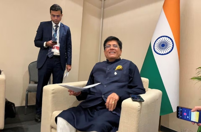 india s minister of commerce piyush goyal prepares to brief journalists at a wto meeting in abu dhabi united arab emirates february 29 2024 photo reuters