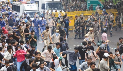 state brutality police members use batons to disperse supporters of the cockroach janta party in new delhi photo reuters