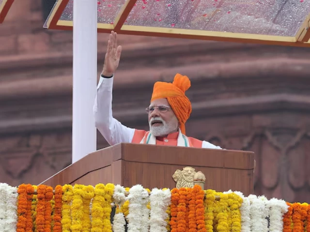 india s prime minister narendra modi addresses the nation during independence day celebrations at the historic red fort in delhi india august 15 2025 photo reuters india s prime minister narendra modi addresses the nation during independence day celebrations at the historic red fort in delhi india august 15 2025 photo reuters