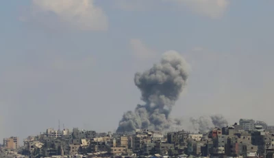 smoke rises following israeli strikes during a military operation in gaza city september 18 2025 photo reuters