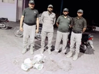 punjab wildlife officials present confiscated equipment seized during raids against illegal hunting photo express