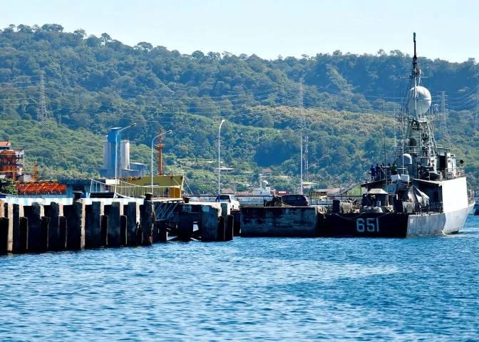 an indonesian navy ship is seen at the navy base port as the search continues for the missing kri nanggala 402 submarine in banyuwangi east java province indonesia april 23 2021 reuters an indonesian navy ship is seen at the navy base port as the search continues for the missing kri nanggala 402 submarine in banyuwangi east java province indonesia april 23 2021 reuters