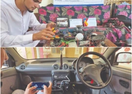 taxila teen drives car using mobile app taxila teen drives car using mobile app