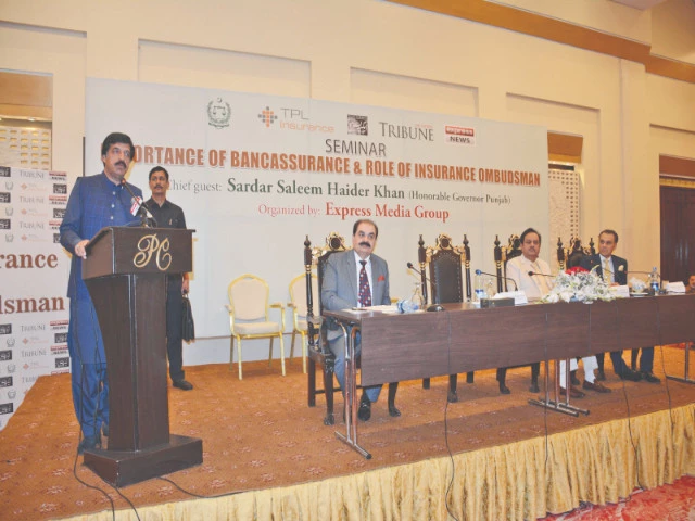 punjab governor sardar saleem haider addresses the seminar organised by express media group in collaboration with tpl insurance photo express punjab governor sardar saleem haider addresses the seminar organised by express media group in collaboration with tpl insurance photo express
