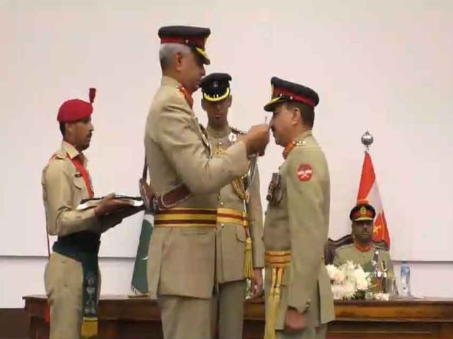a solider being conferred with a military award during the karachi corps investiture ceremony held on may 10 2024 photo express a solider being conferred with a military award during the karachi corps investiture ceremony held on may 10 2024 photo express