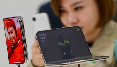 the new foldable iphone duo is on display during apple s event at the steve jobs theater in cupertino california us september 9 2026 photo reuters